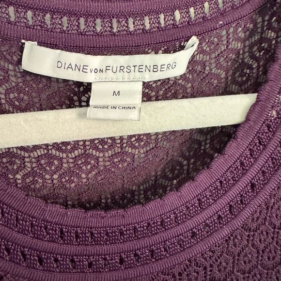 Diane Von Furstenberg crocheted top dress size Medium deep purple hue - Picture 9 of 10